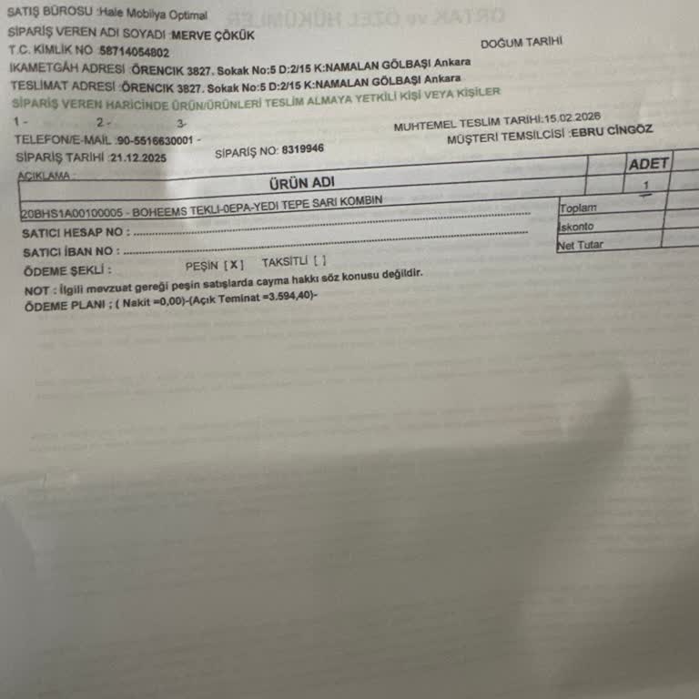 Siparişin Uzun Gecikmesi Ve Eksik Koltuk Teslimatı