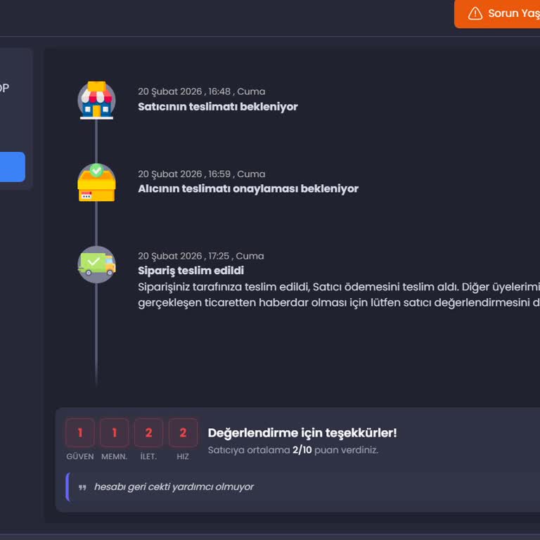Satın Aldığım Valorant Hesabı Geri Alındı, 950 TL İade Talebi