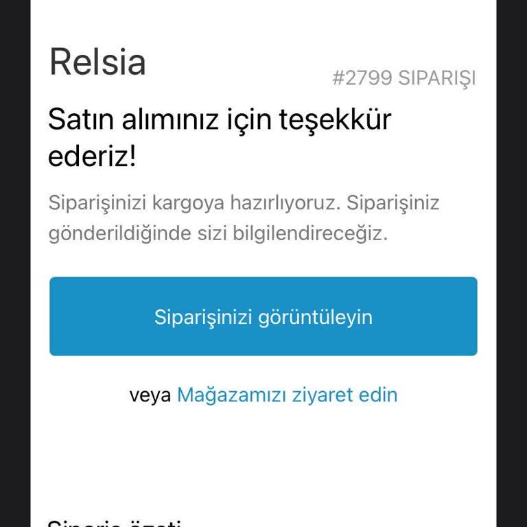 Relsia Siparişinde Kargo Bilgisi Yok, İptal Ve İade Talebi