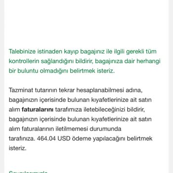 Valiz Kaybı Ve 5 Hafta Süren İletişimsizlik Sonrası Yetersiz Tazminat Teklifi