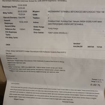 Garanti Kapsamındaki Kulaklık Arızası İçin Ücretsiz Değişim Talebi