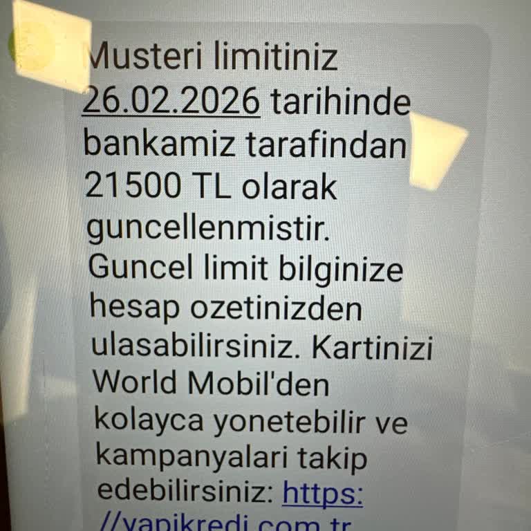 Yapı Kredi’nin Habersiz Kredi Kartı Limit Düşürmesi Müşteriyi Mağdur Etti