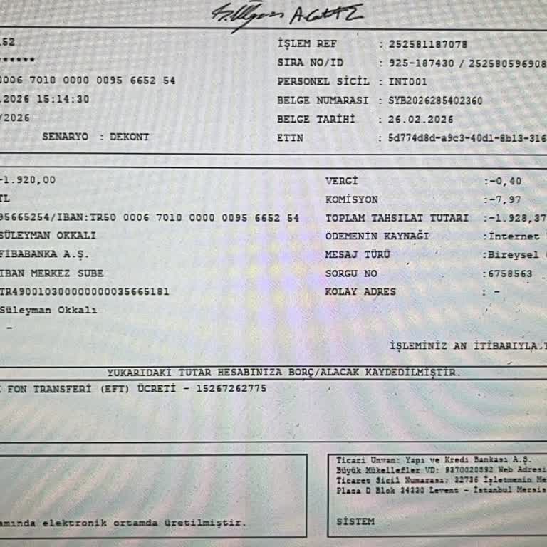Başkent Kartına Yansımayan 1.920 TL Transferi Ve Fibabanka İletişim Sorunu