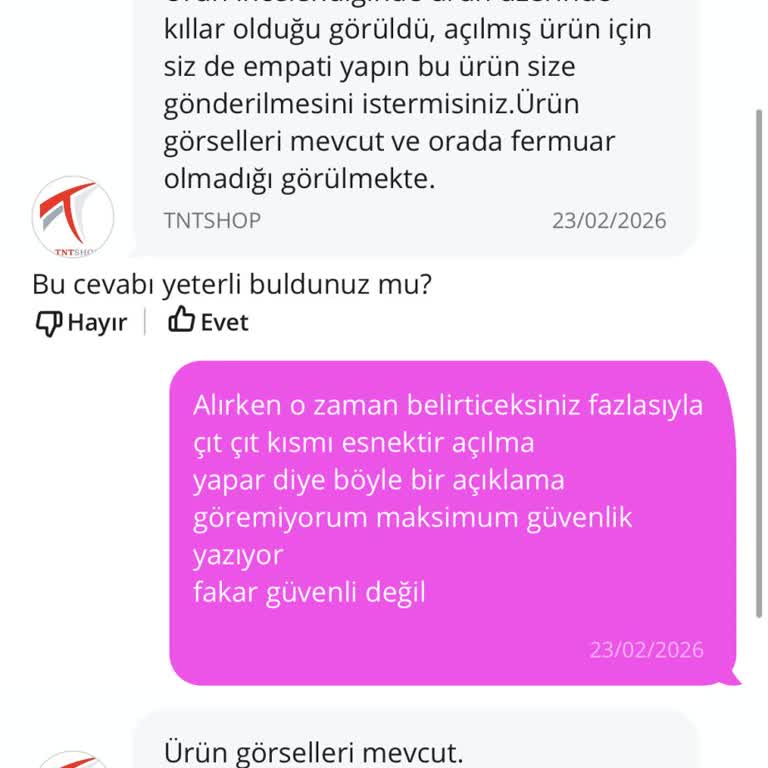 Çıtçıt Sorunu Nedeniyle İade Talebimin Haksızca Reddedilmesi