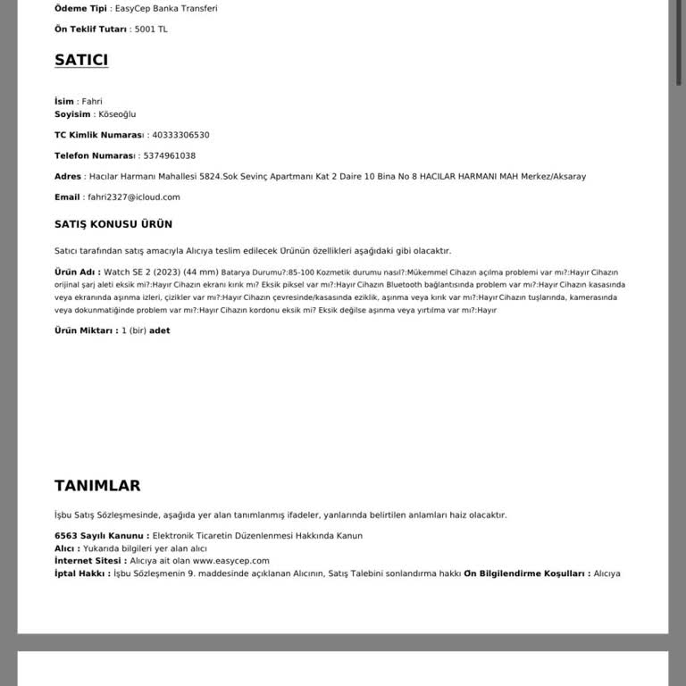 EasyCep'te Satış Ödemesinin Gecikmesi Ve Açık Bilgilendirme Talebi