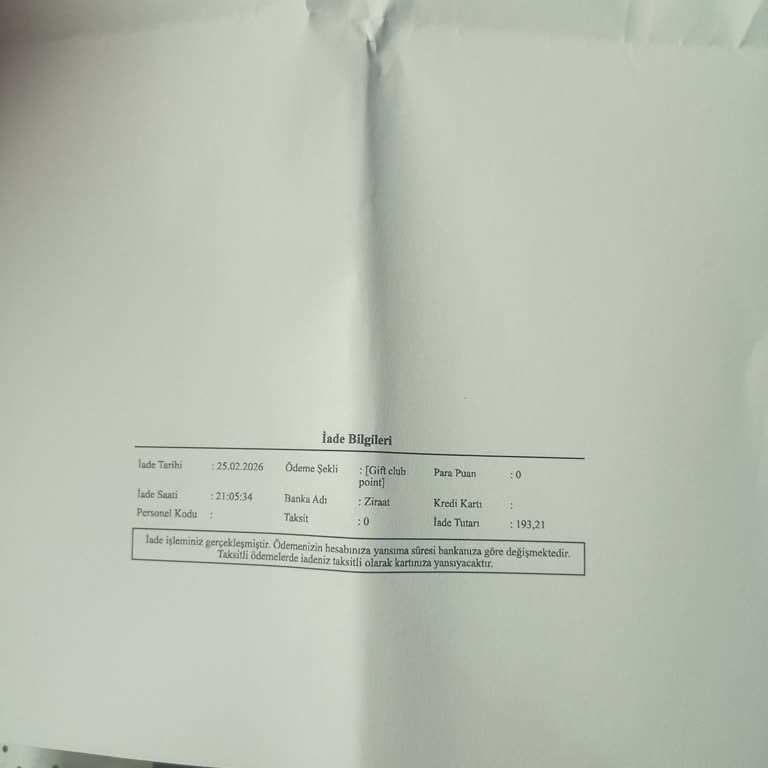 DeFacto İade İşleminde 50 TL Eksik