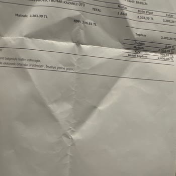 Garanti Dışı Tefal Ütüde 7500 TL Tamir Ücreti Talebi