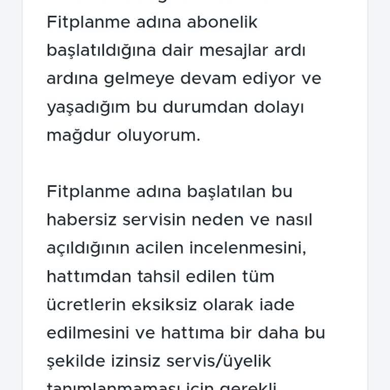 İzinsiz Fitplanme Üyeliği Başlatıldı, Ücret Alındı Ve Mesajlar Durmadan Geliyor