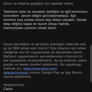 Dyson Airwrap Başlık Sallanması Tekrarlayan Arızaya Karşı Değişim Talebi