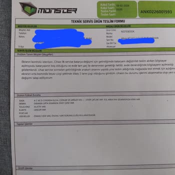 Monster Notebook Cihazda Sorun Yaşama