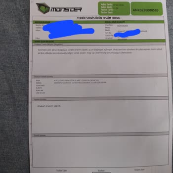 Monster Notebook Cihazda Sorun Yaşama