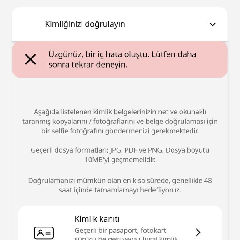 Kimlik Doğrulama Hatası Nedeniyle 800 TL Bakiyeye Erişilemiyor