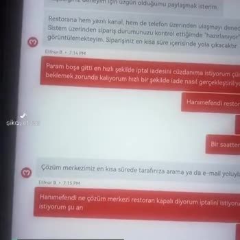 Migros Yemek İade Sıkıntısı