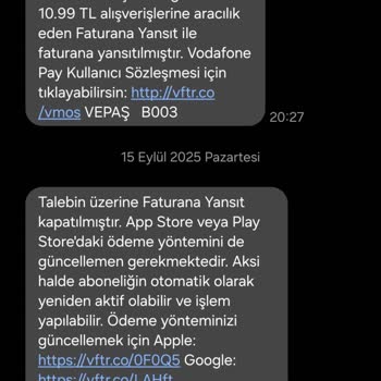 Vodafone Pay Ve Google Ücret Kesintileri Hakkında Açıklama Ve İade Talebi