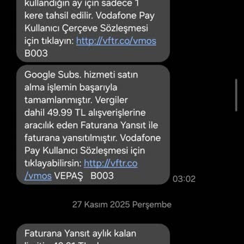 Vodafone Pay Ve Google Ücret Kesintileri Hakkında Açıklama Ve İade Talebi
