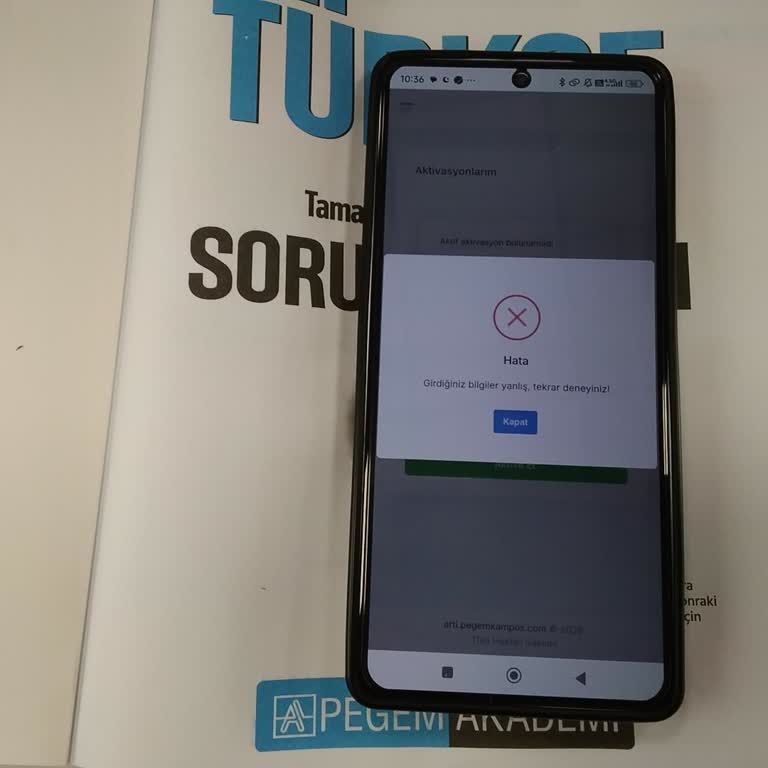Satın Aldığım Kitabın Aktivasyon Kodu Hata Veriyor