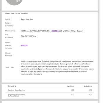 Dyson Airwrap Servisinde Hijyenik Olmayan Paket Ve Cevapsızlık