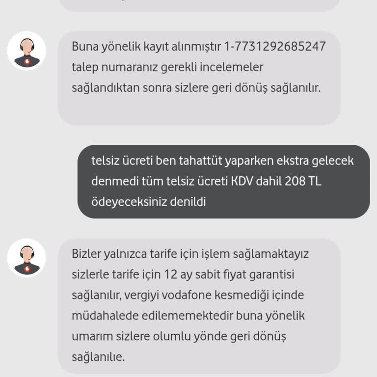 Taahhütlü 208 TL Söz Verilen Fiyatın 235 TL Olarak Kesilmesi Ve Yazılı Başvuru Kanalı Sağlanamaması