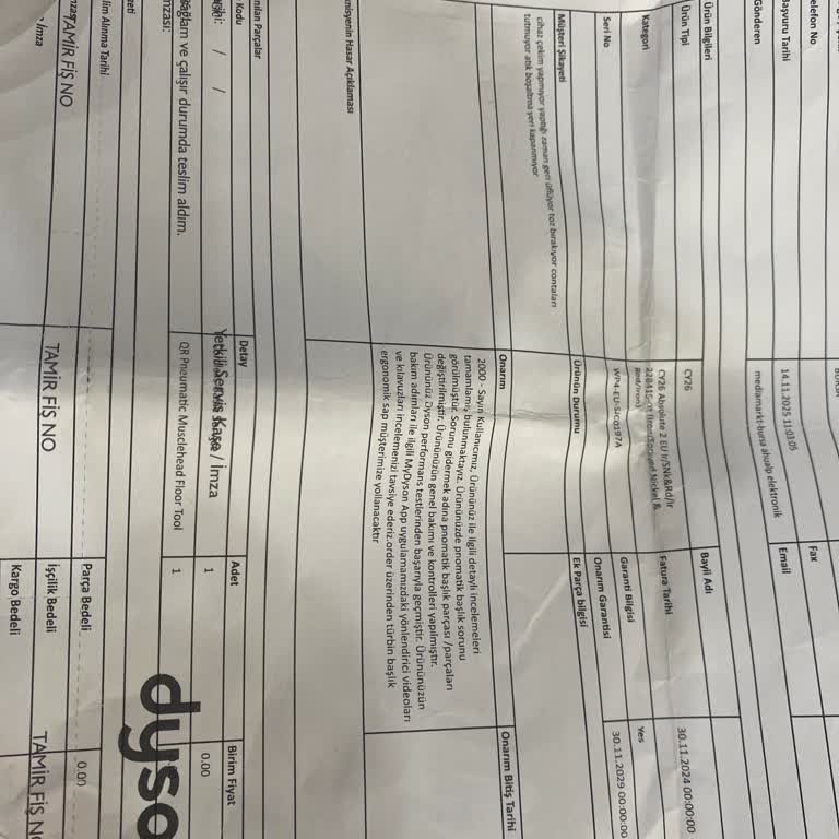 Dyson Cinetic Big Ball Absolute 2 Süpürgede Çekim Gücü Düşüklüğü Ve Tekrarlayan Servis Sorunları