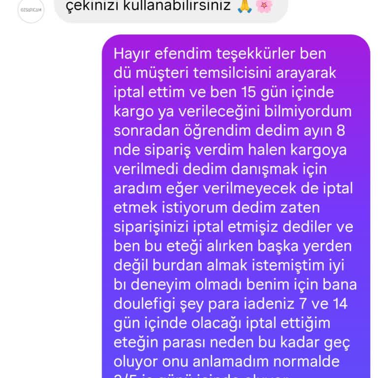 Sipariş İptali Ve İade Talebi: Kargo Gecikmesi Ve Saygısız Müşteri Temsilcisi