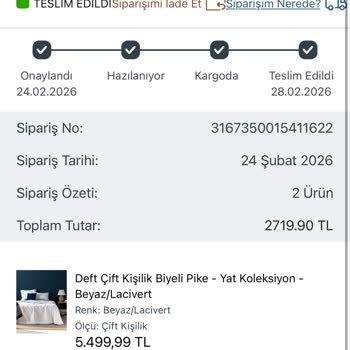 Yanlış Renk Gönderimi Ve Ücretsiz Değişim İsteği