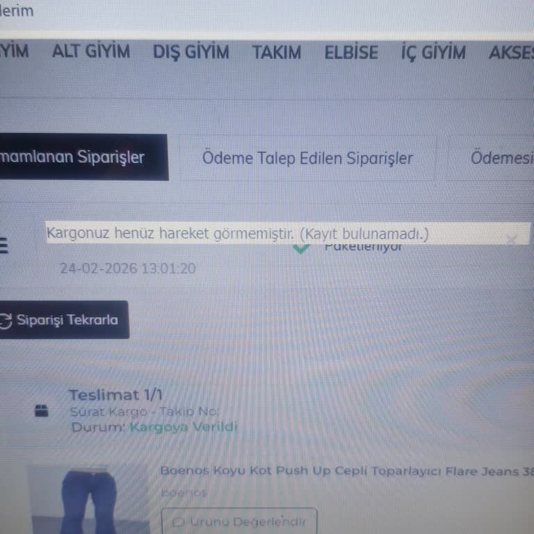 Sipariş Durumu Çelişkili, İletişim Yok Ve Kargo Teslimatı Belirsiz