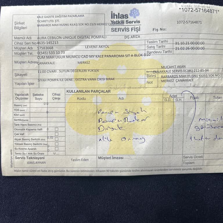 İhlas Cebilion Unique Cihazı TDS Değerlerini Düzeltmiyor, Şebeke Suyu Bahanesiyle Mağdur Ediliyor