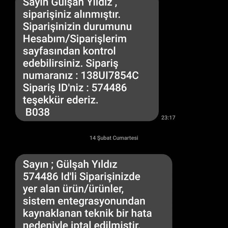 İptal Edilen Siparişte 600 TL İadesi Alınmadı Ve Satıcı Yanıtsız