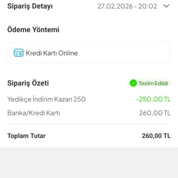 Burger King Siparişi Teslim Edildi Olarak Görünüyor, 260 TL İade Edilmedi