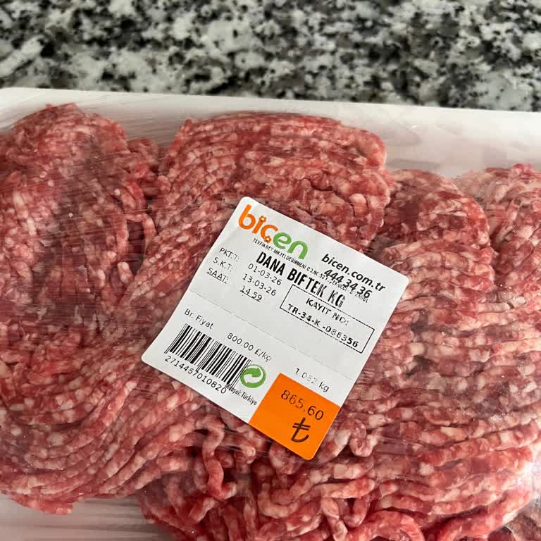 Biçen Market İnönü Şubesi’nde Kıyma Biftek Olarak Geçildiği İçin Fazla Ücret Alındı