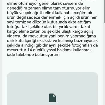 Hasarlı Kutu Ve Ergonomik Uyumsuzluk Nedeniyle İade Talebim Haksız Şekilde Reddedildi