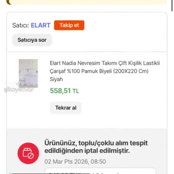 Hepsiburada Elart Asılsız Sipariş İptali!