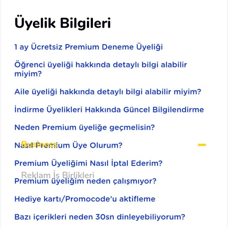 Fizy'de Deneme Üyeliği İptali Seçeneği Bulunamıyor