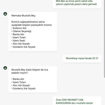 Hesaba Yatırılan 2.000 TL'nin Görünmemesi Ve Acil İade Talebi