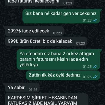 Üç Bin Dokuz Yüz Doksan Altı TL Hatalı Çekim Ve Ürün Gönderilmemesi