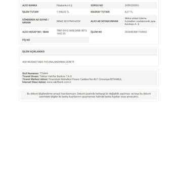 Üç Bin Dokuz Yüz Doksan Altı TL Hatalı Çekim Ve Ürün Gönderilmemesi