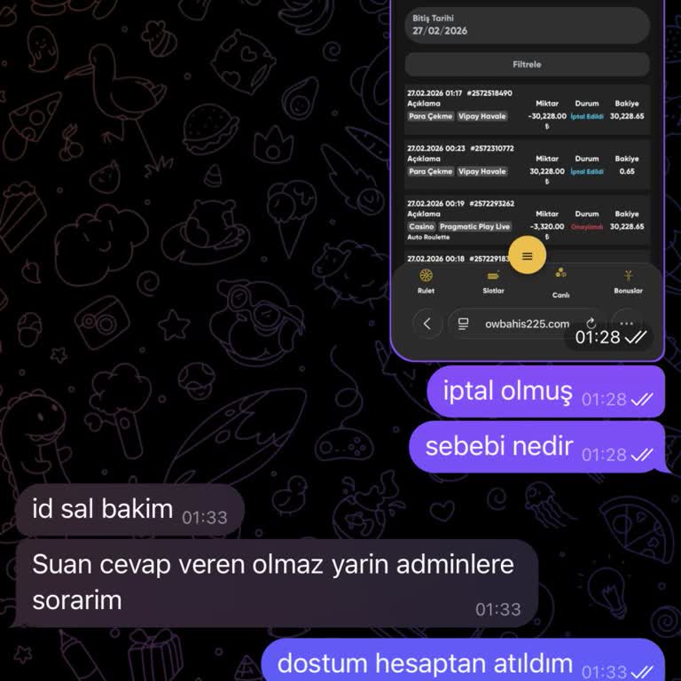 Owbahis Çekim Talebim İptal Edildi Ve Hesabım Kapatıldı