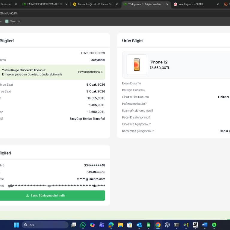 EasyCep'den Satılan Telefon Ücretinin 54 Gün Sonra Ödenmemesi