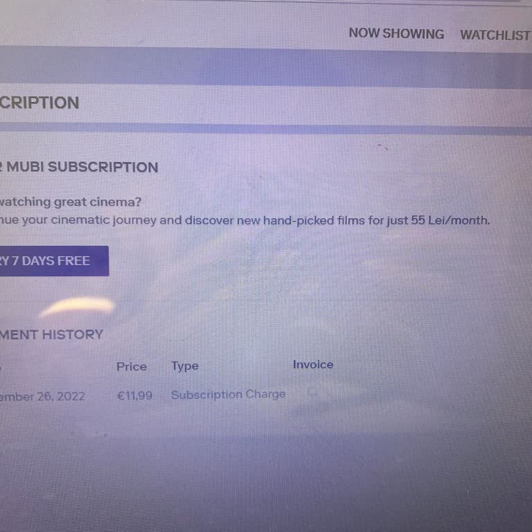 MUBI Charged Without Consent, With No Active Subscription