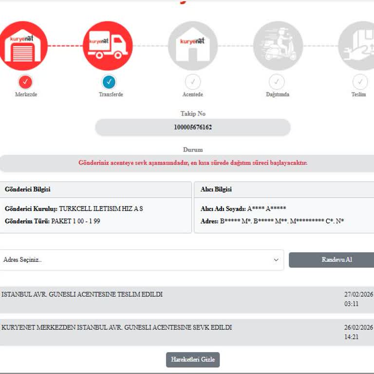 Kuryenet Güneşli'den Yeni Telefonumun Teslimatı Gecikti Ve Bilgilendirme Alamadım