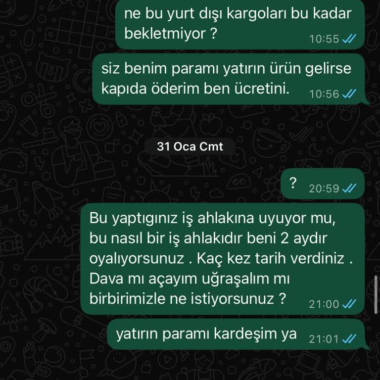 Organic Scarfs Dört Ay Sonra Bile Teslim Edilmeyen Ön Sipariş ve İade Reddi