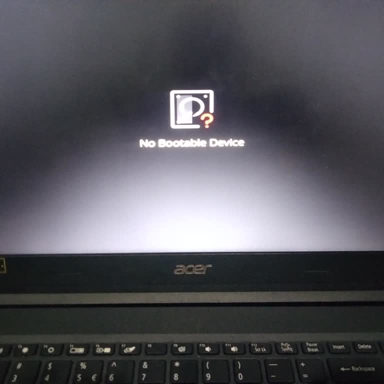 Acer Aspire 3 Showing “No Bootable Device” Error and Won’t Start