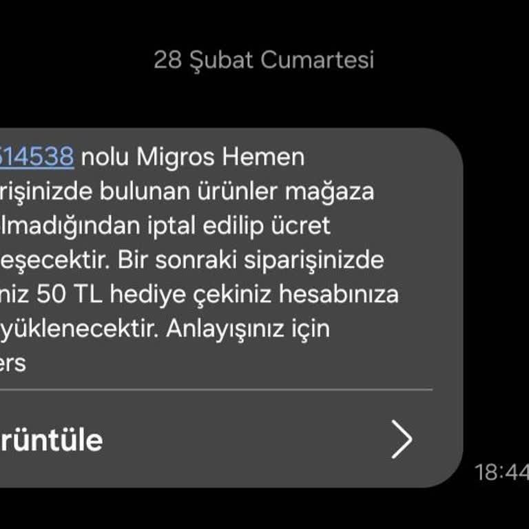 Migros Online Alışveriş İadesi Hesaba Yansımıyor
