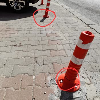 Kısa Sürede Kırılan Otopark İşaretçileri Ve Satıcının Çözüm Sunmaması