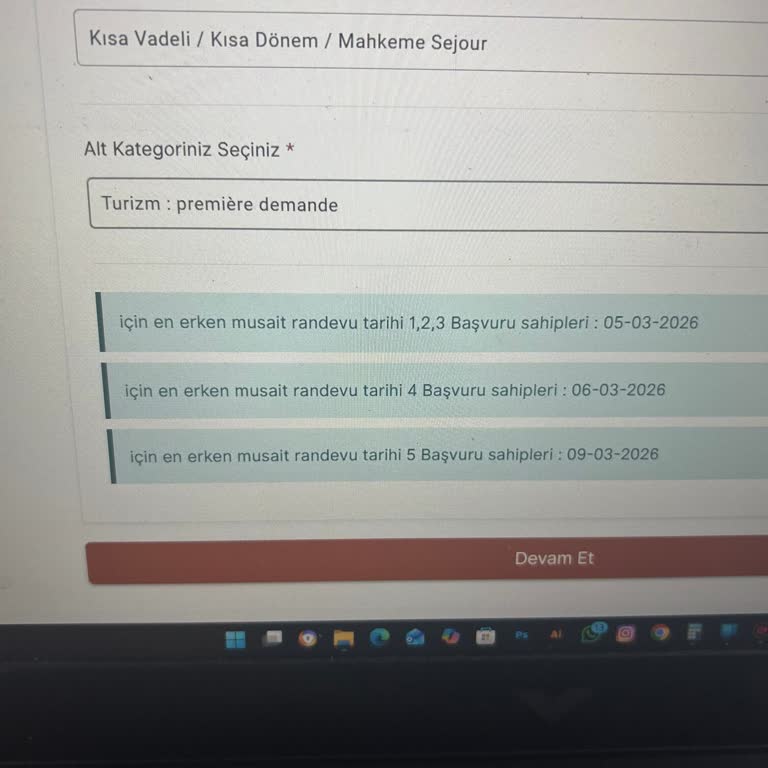 VFS Global Randevu Kategorisi Yanlış Kaydedildi Turizm Olarak Düzeltme Talebi