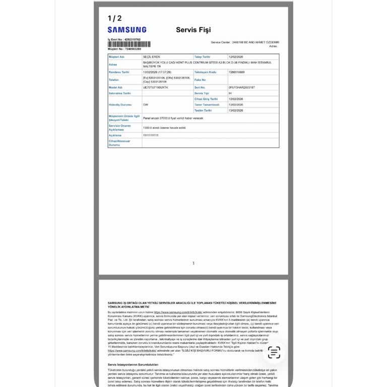 Kronik Arıza Ve 37 Bin TL Tamir Ücreti Nedeniyle TV Değişimi Talebi