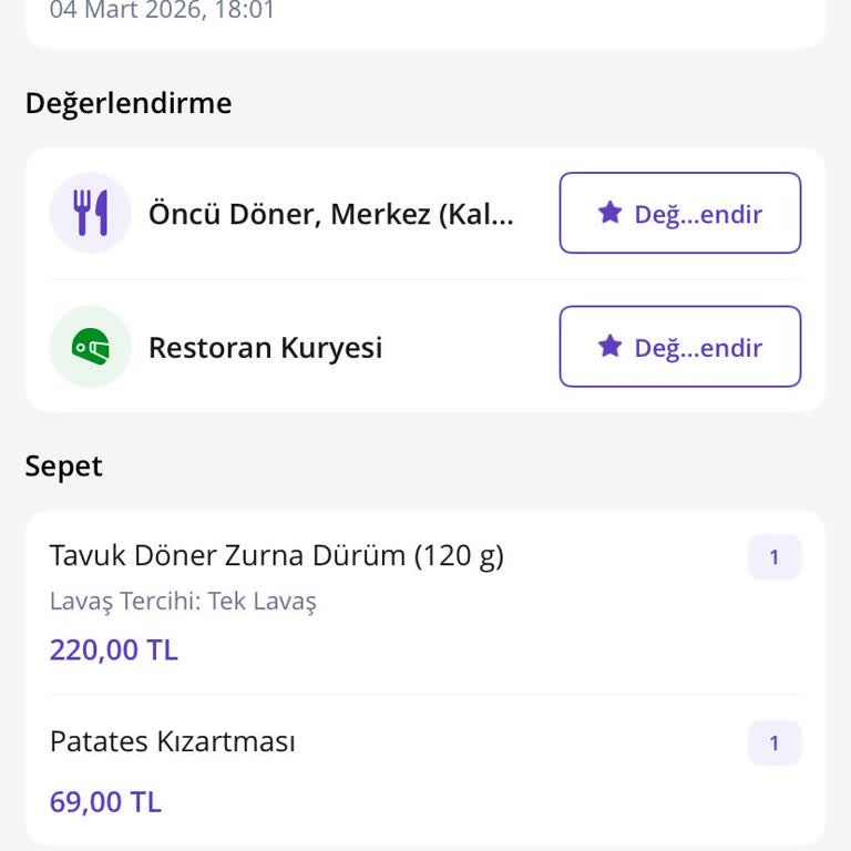 Getir'de Teslim Edildi Olarak Görünen Sipariş Gelmedi Ve İade Bekliyor