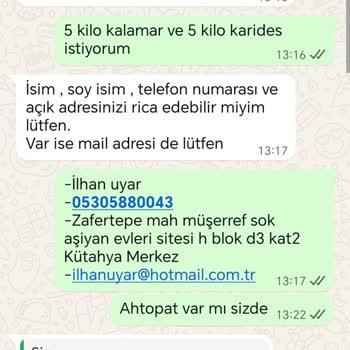 Balıkhalim'den Siparişim Teslim Edilmedi Ve İletişim Kurulamıyor