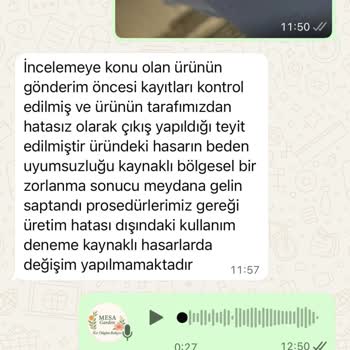 Defolu Ürün İçin İade Talebi Reddedildi Ve Sorumluluk Müşteriye Yüklendi