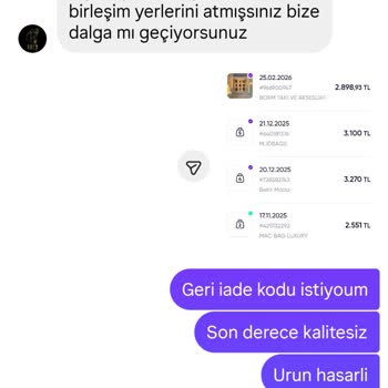 Hasarlı Ve Kalitesiz Ürün İçin İade Talebi Ve Hakaretli Yanıt Şikayeti